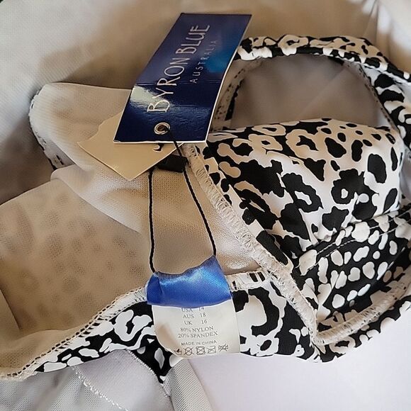 BRAND NEW BYRON BLUE TUMMY CONTROL ANIMAL PRINT DESIGN ONE-PIECE SWIMSUITS - Picture 14 of 15